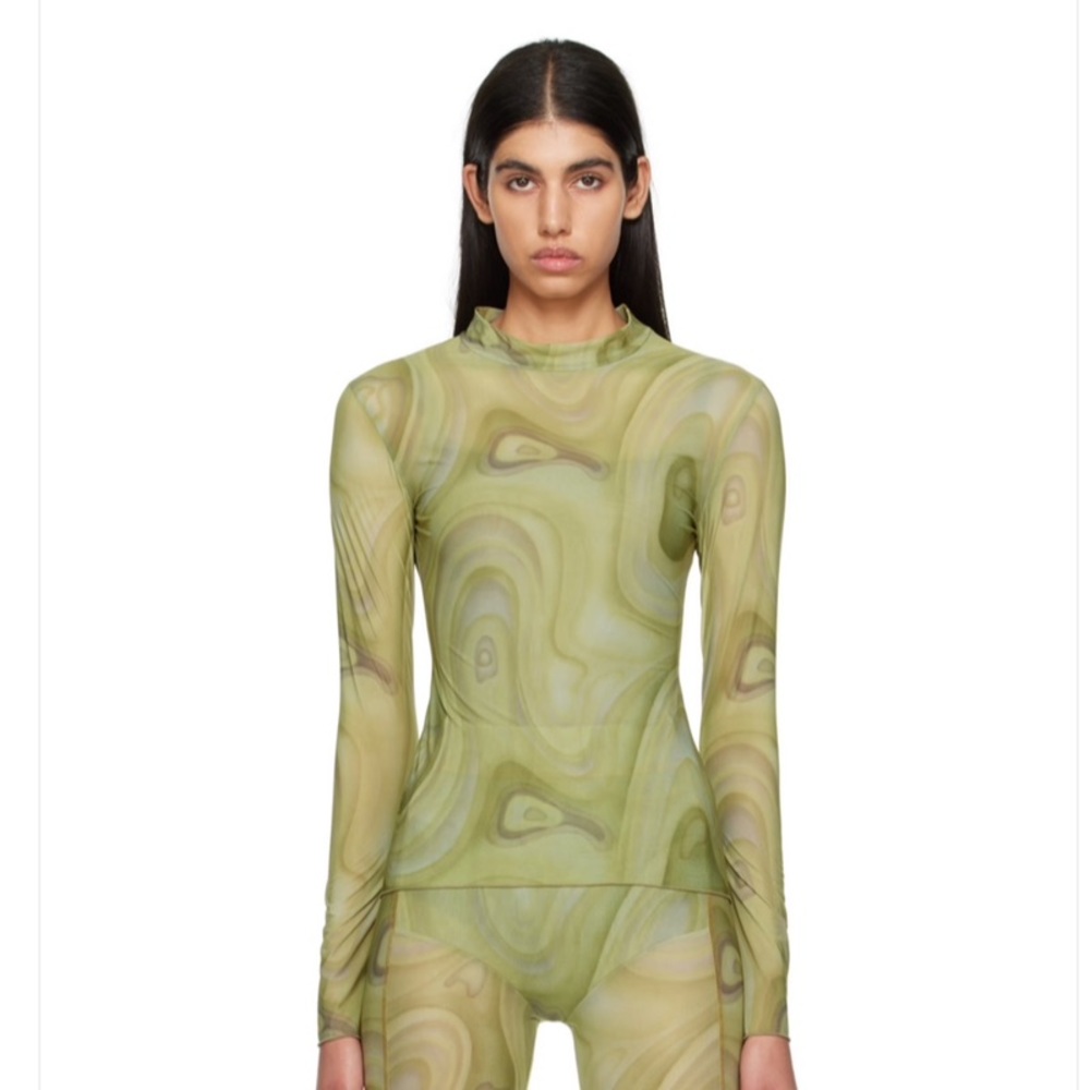 NWoT AVAVAV - Green Swirl Pattern Women's Top - S